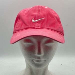 Nike Adjustable Hat Pink White‎ Swoosh Embroidered Cotton Baseball Cap